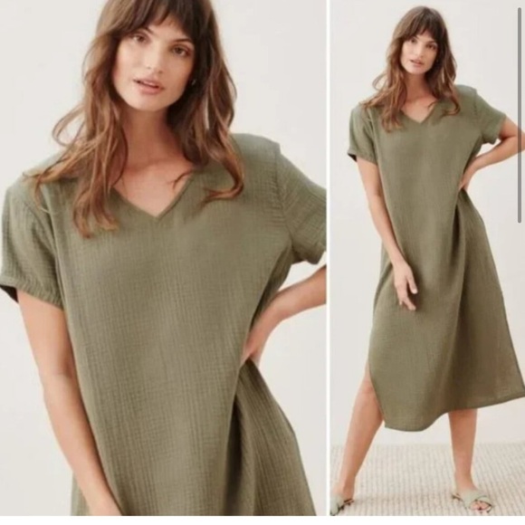 Jenni Kayne Cypress Caftan Dress in Olive Green - Picture 3 of 10
